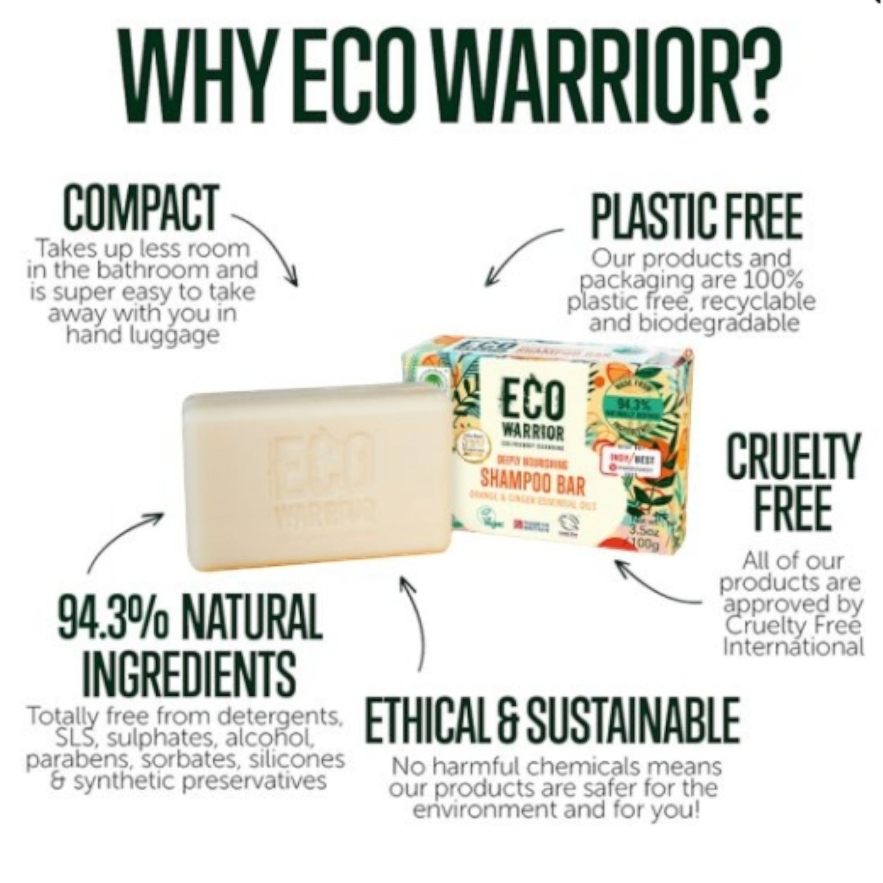 Little Soap Company - Eco Warrior Nourishing Shampoo Bar Orange & Ginger (100g)